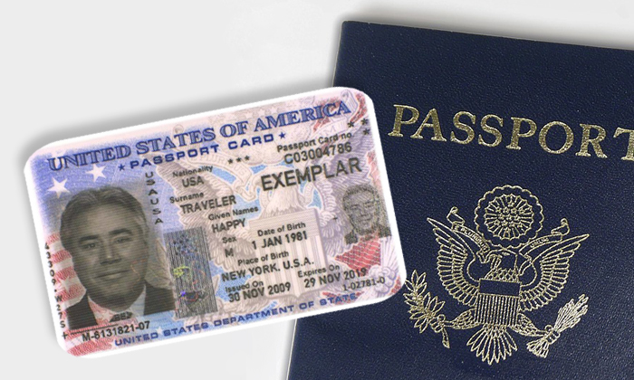 U.S. Passport Card next to Passport Book - wallet-size travel document
